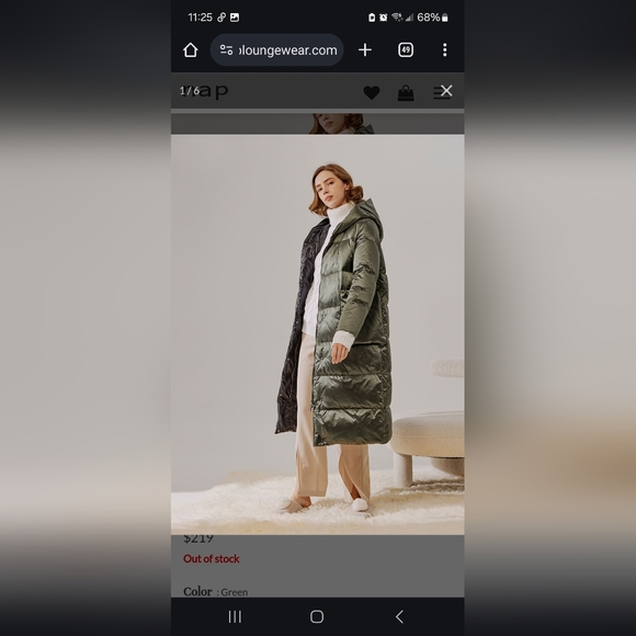 Nap Green Lightweight Quilted Shell Down Coat Size L - Picture 14 of 15